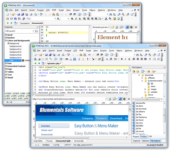 HTMLPad 2011 Screenshot